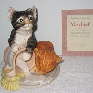 The Franklin Mint, cat figurine with certificate